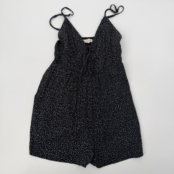 Y2K Floral Romper Black Micro Floral Grunge Slip Romper Cinched Bust Tie
Medium - Picture 2 of 9